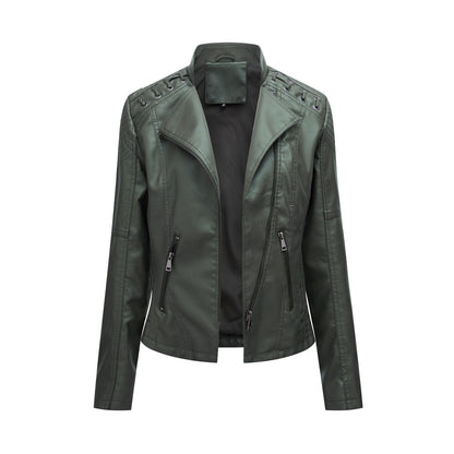 Women's Motorcycle Slim Thin Leather Jacket