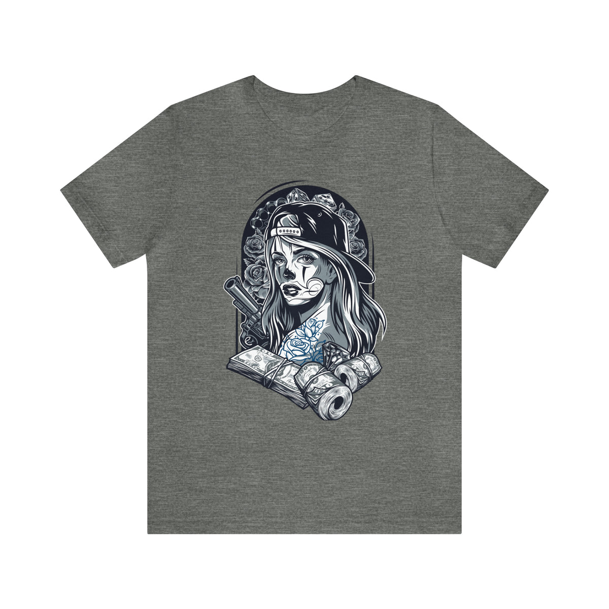 Vintage Girl With Money T Shirt Design