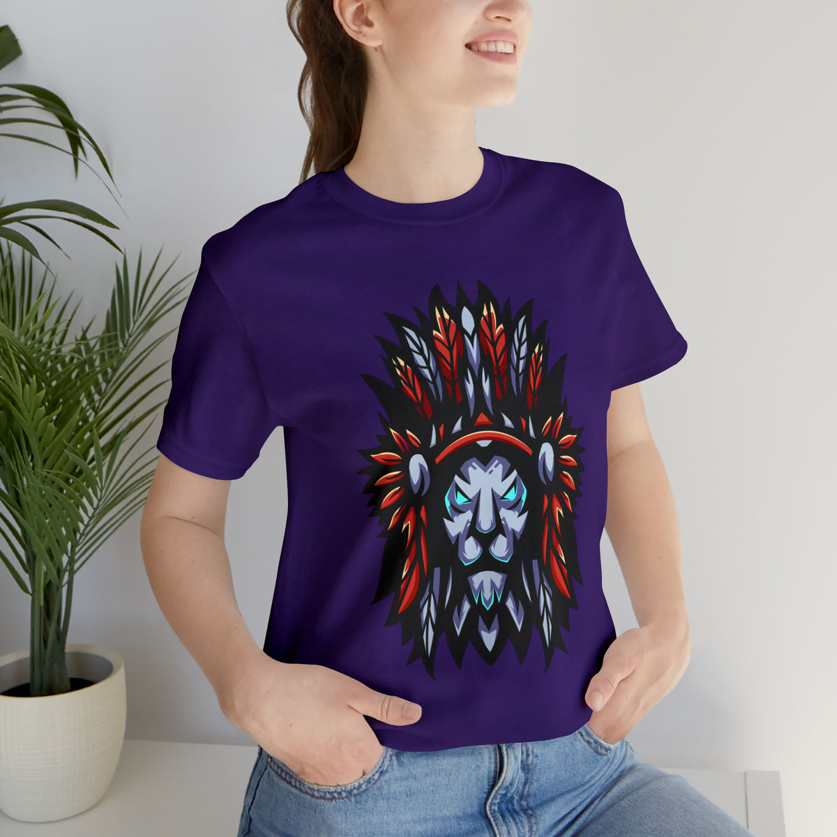 Lion Apache T Shirt Design Unisex Jersey