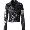 Women Autumn Winter Faux Soft Leather Jacket Lady Black