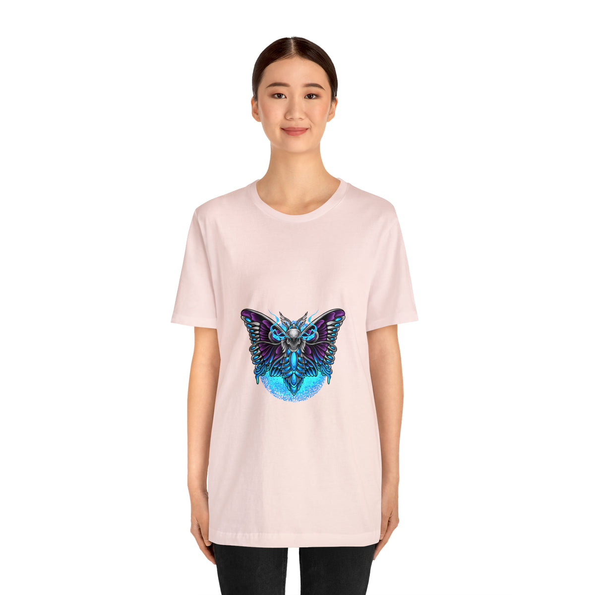 Butterfly with Skull T Shirt Design Unisex Jersey