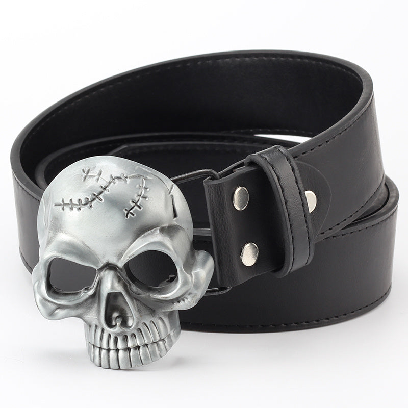 Skull Head Leather Belt