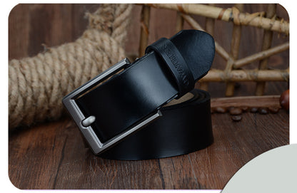 Casual Wild Leather Belt for Men – Fashionable Pin Buckle Business Belt