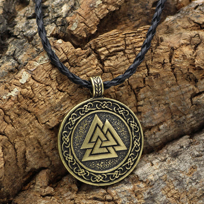 Viking Valknut Odin's Symbol Necklace - Norse Runes Amulet for Men