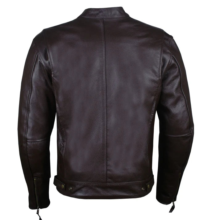 Men's Premium Buffalo Leather Biker Jacket – Armor-Ready