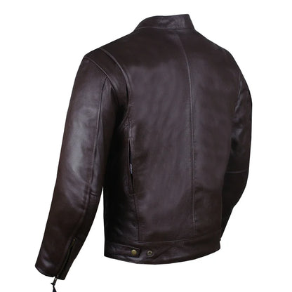 Men's Premium Buffalo Leather Biker Jacket – Armor-Ready