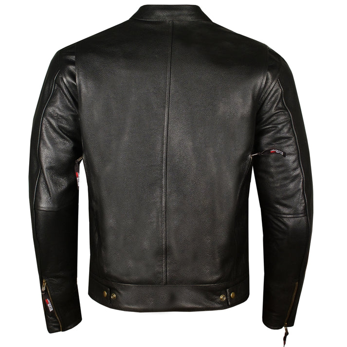 Men's Premium Buffalo Leather Biker Jacket – Armor-Ready