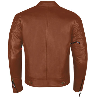 Men's Premium Buffalo Leather Biker Jacket – Armor-Ready