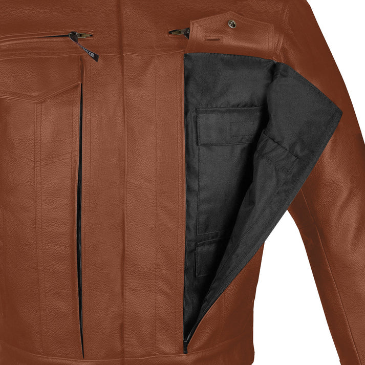 Men's Premium Buffalo Leather Biker Jacket – Armor-Ready