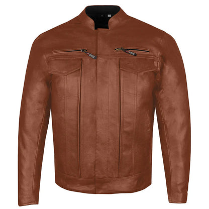 Men's Premium Buffalo Leather Biker Jacket – Armor-Ready