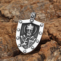 Pirate Viking Odin Warrior Portrait Rune Shield Pendant Titanium Steel Men's Necklace