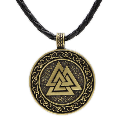 Viking Valknut Odin's Symbol Necklace - Norse Runes Amulet for Men