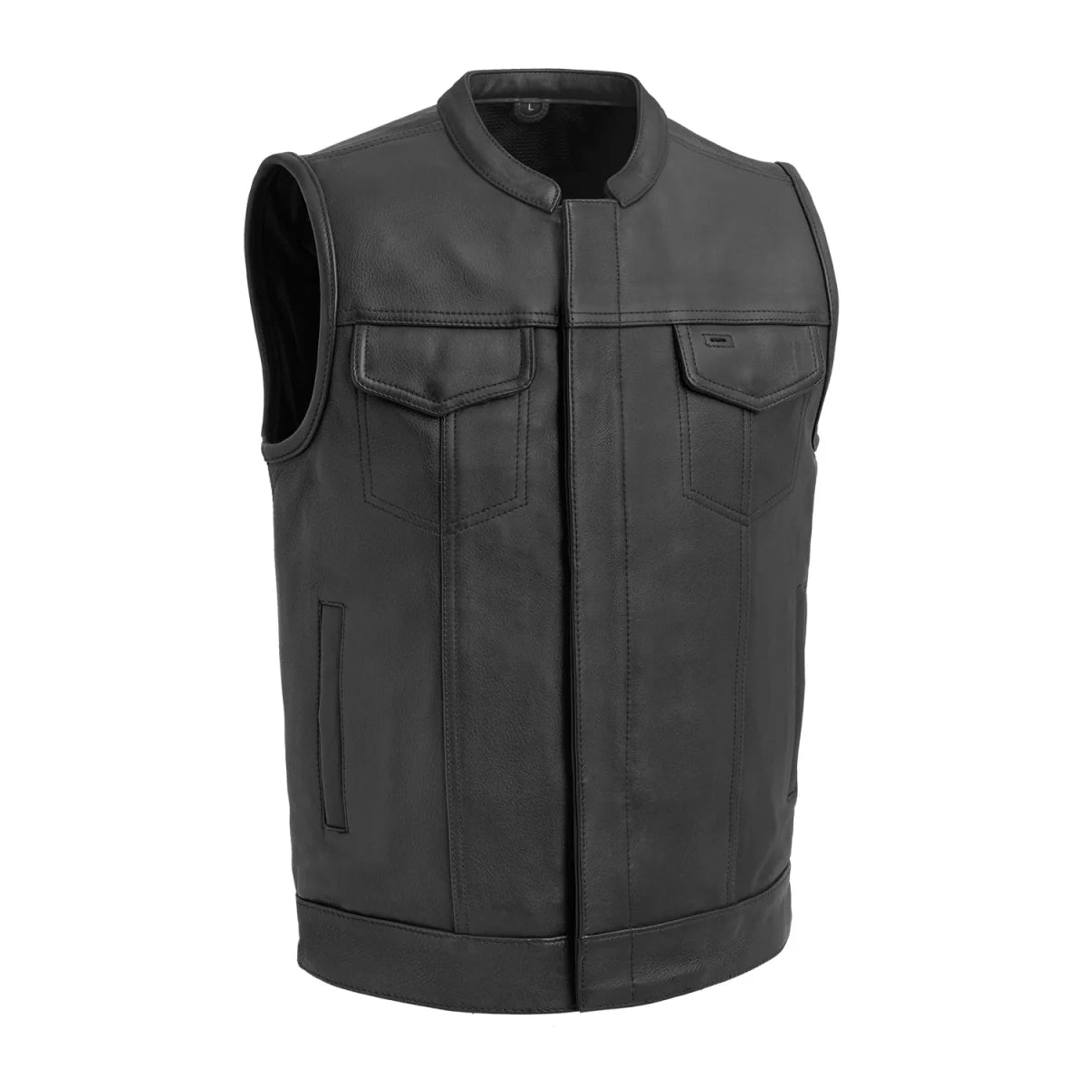 Hotshot Men's Motorcycle Leather Vest Men's Leather Vest First Manufacturing Company Black S