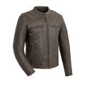 Indy Men's Motorcycle Leather Jacket Men's Leather Jacket First Manufacturing Company Brown S 