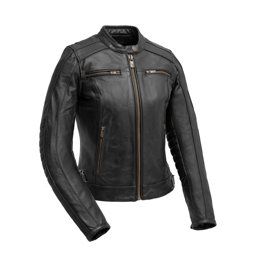 Jada - Women's Motorcycle Leather Jacket Women's Leather Jacket First Manufacturing Company Black XS