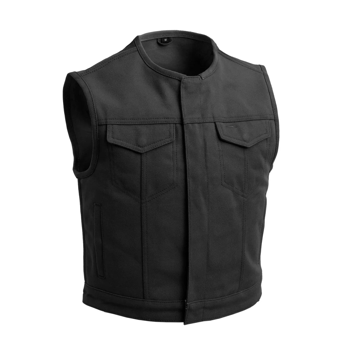 Lowside Black Men's Motorcycle Canvas Vest Men's Canvas Vests First Manufacturing Company Black XS