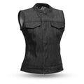 Ludlow Women's Motorcycle Denim Vest Women's Denim Vest First Manufacturing Company XS  