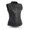 Ludlow Women's Motorcycle Leather Vest Women's Leather Vest First Manufacturing Company XS