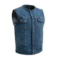 No Limit - Men's Motorcycle Denim Vest Men's Denim Vest First Manufacturing Company S Blue Denim