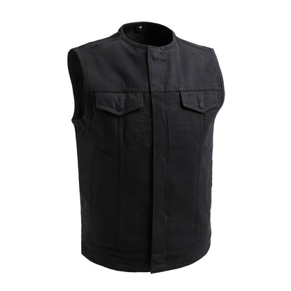 No Limit - Men's Motorcycle Twill Vest Men's Twill Vest First Manufacturing Company Black S