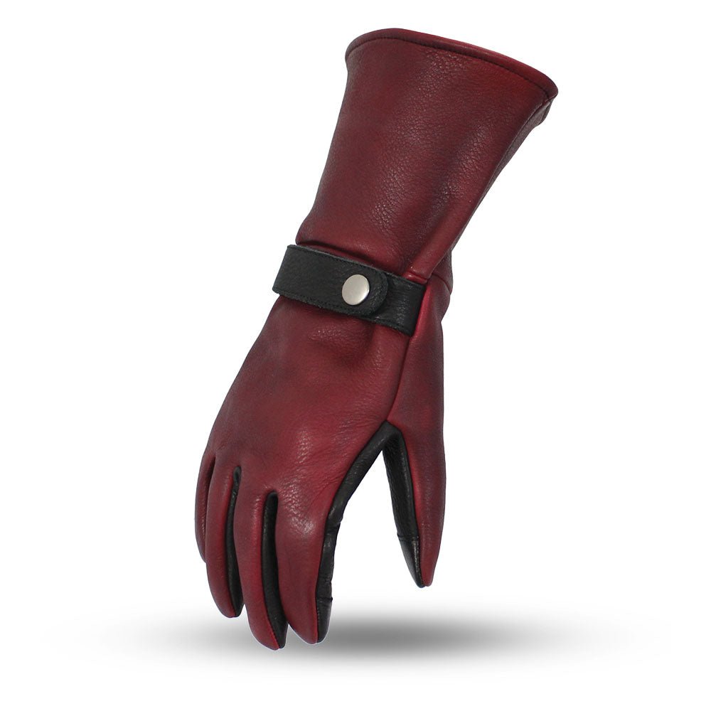 Phenom Men's Motorcycle Leather Gauntlet Men's Gauntlet First Manufacturing Company Oxblood XS