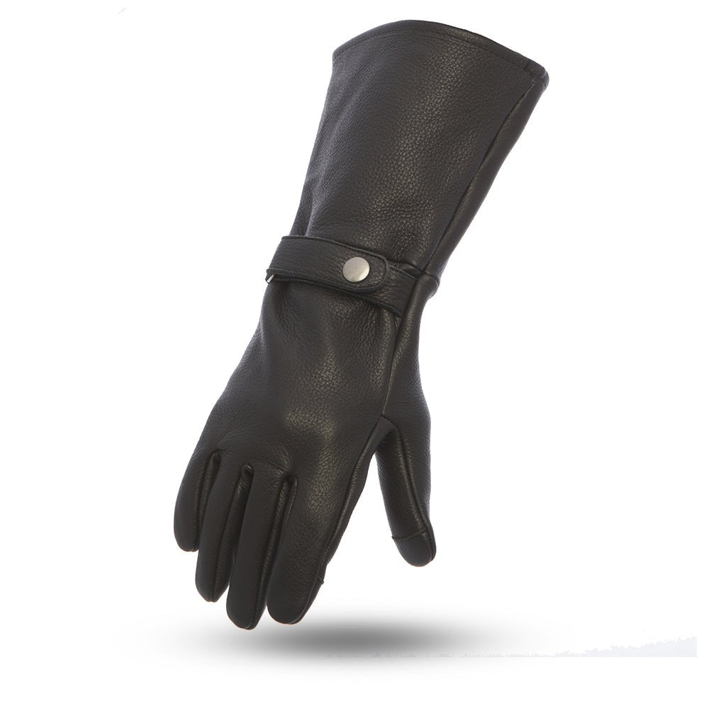 Phenom - Men's Motorcycle Leather Gauntlet Men's Gauntlet First Manufacturing Company Black XS