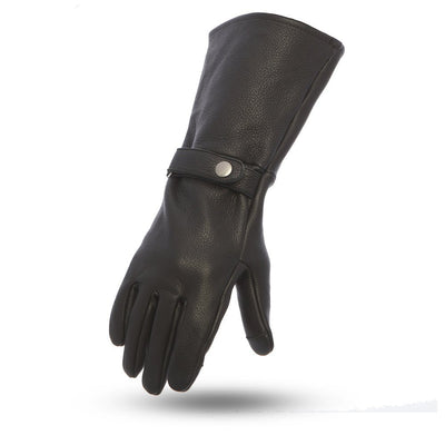 Phenom - Men's Motorcycle Leather Gauntlet Men's Gauntlet First Manufacturing Company Black XS