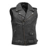 Rockin - Men's Motorcycle Leather Vest Men's Leather Vest First Manufacturing Company XS Black 