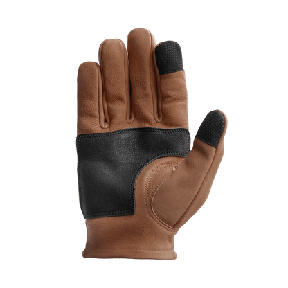 Roper DBL Palm Men's Motorcycle Leather Gloves Men's Gloves First Manufacturing Company Black Brown XS 