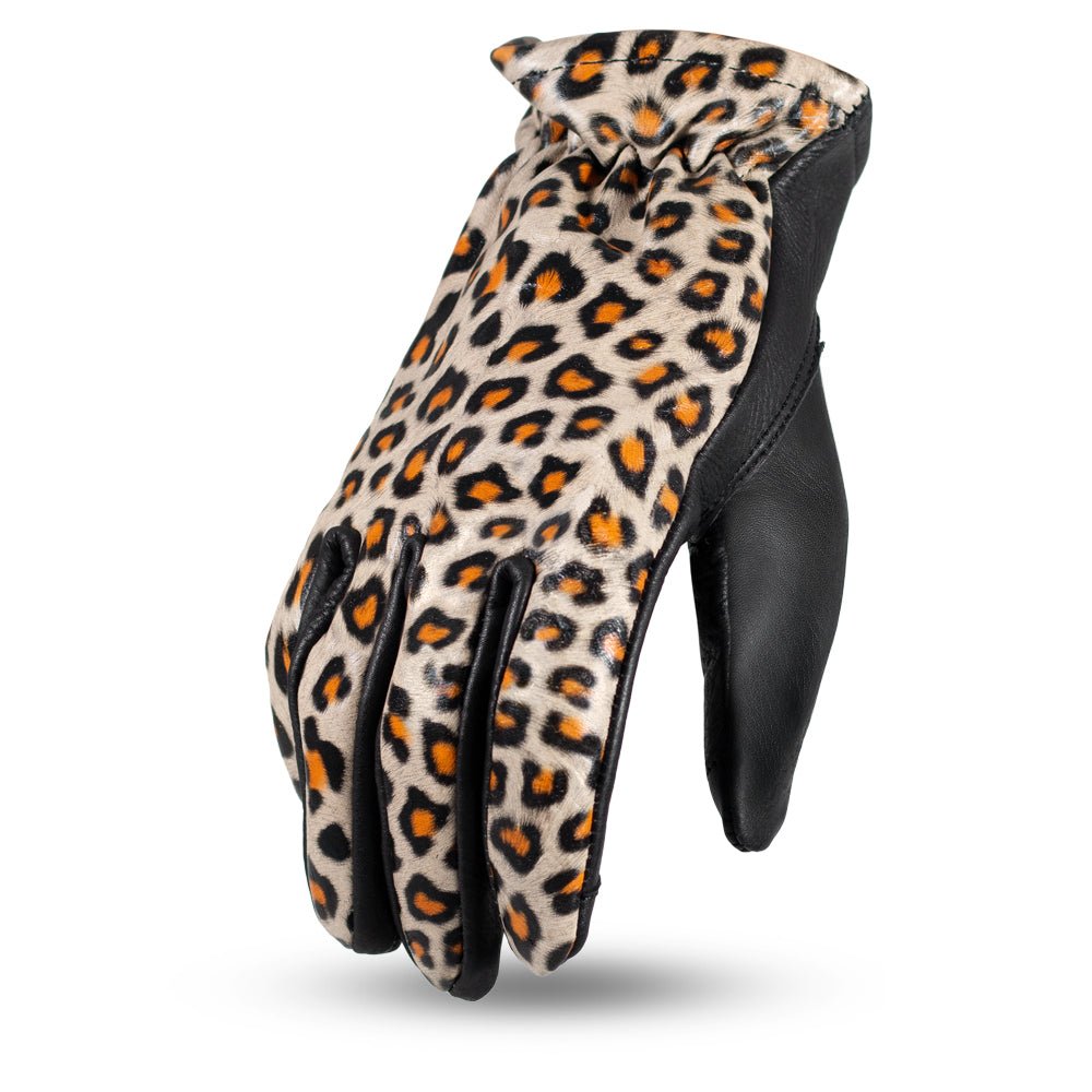 Roper Women's Motorcycle Leather Gloves Women's Gloves First Manufacturing Company Cheetah XS