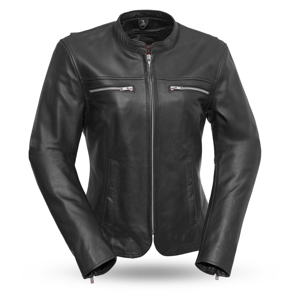 Roxy - Women's Leather Motorcycle Jacket Women's Leather Jacket First Manufacturing Company XS