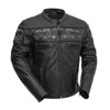 Savage Skulls Men's Motorcycle Leather Jacket Men's Leather Jacket First Manufacturing Company Black S