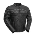 Savage Skulls Men's Motorcycle Leather Jacket Men's Leather Jacket First Manufacturing Company Black S