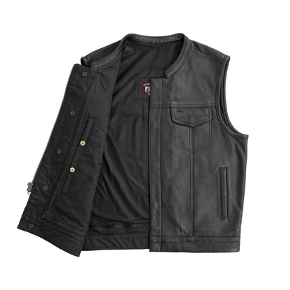 Sharp Shooter Men's Motorcycle Leather Vest Men's Leather Vest First Manufacturing Company   