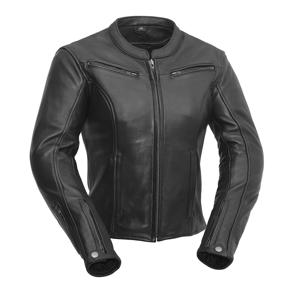 Speed Queen - Womens Motorcycle Leather Jacket Women's Leather Jacket First Manufacturing Company Black XS