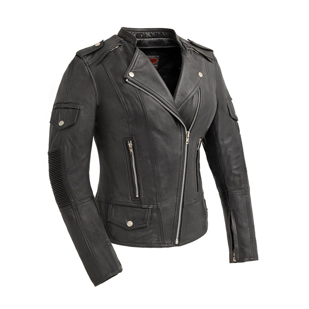 Tantrum - Women's Motorcycle Leather Jacket Women's Leather Jacket First Manufacturing Company Black S