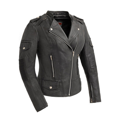 Tantrum - Women's Motorcycle Leather Jacket Women's Leather Jacket First Manufacturing Company Black S