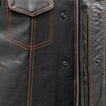 The Cut Men's Motorcycle Leather Vest, Multiple Color Options Men's Leather Vest First Manufacturing Company   