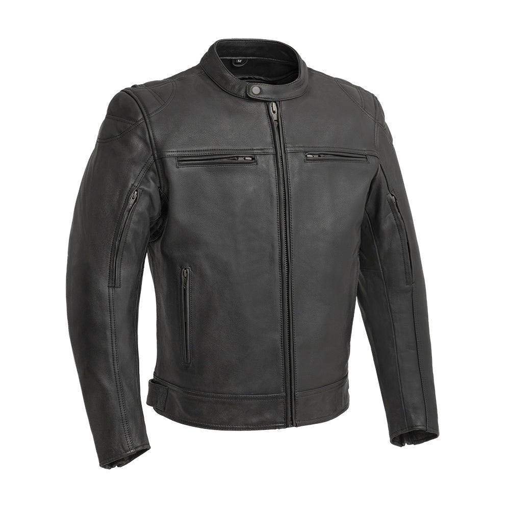 Top Performer Men's Motorcycle Leather Jacket Men's Leather Jacket First Manufacturing Company Black S