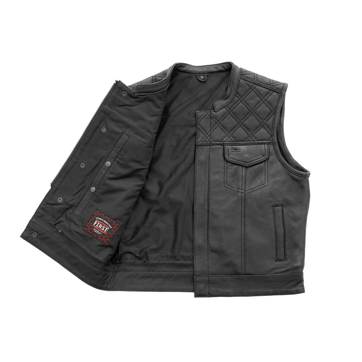 Upside Men's Club Style Leather Vest Men's Leather Vest First Manufacturing Company   