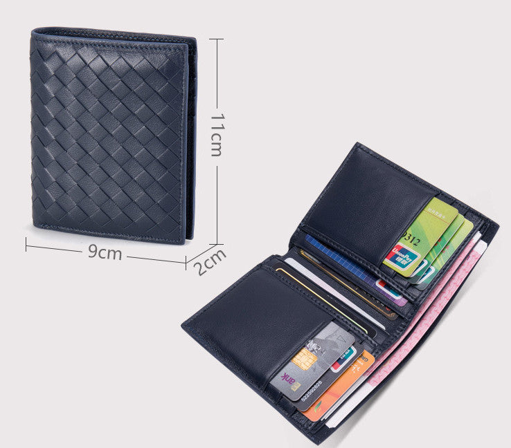 Leather woven wallet
