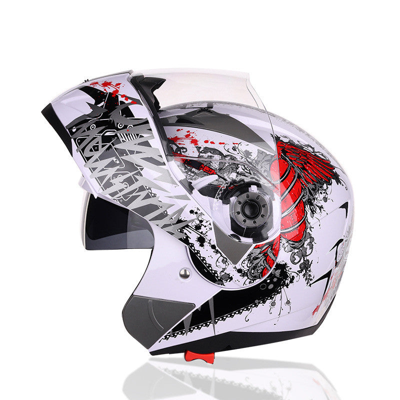 Motorcycle Helmet Half Helmet Anti-fog Sunscreen Double Lens Full Face Helmet