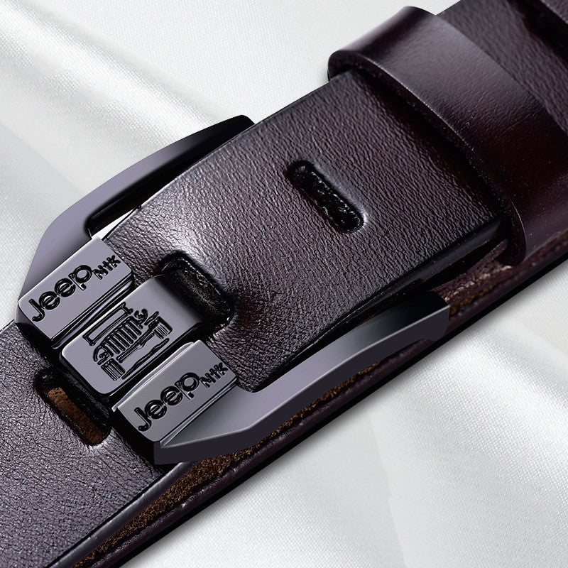 Men's leather pin buckle casual belt