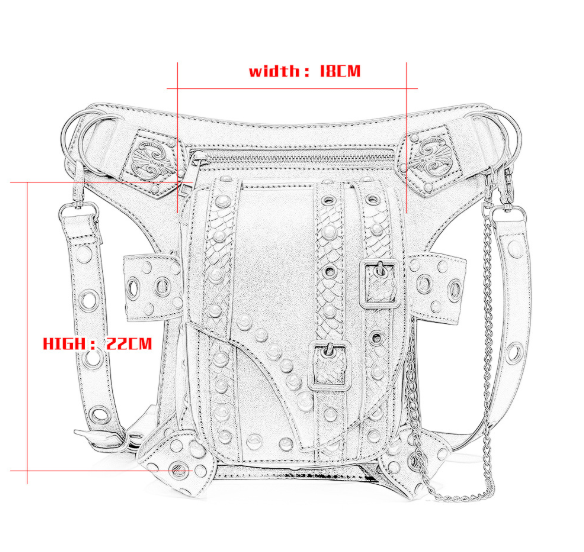 Explosion punk rock motorcycle chain bag