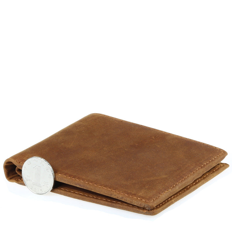 Horse Leather Men Wallet Leather Wallet Men Ultra-Thin Casual Short Wallet