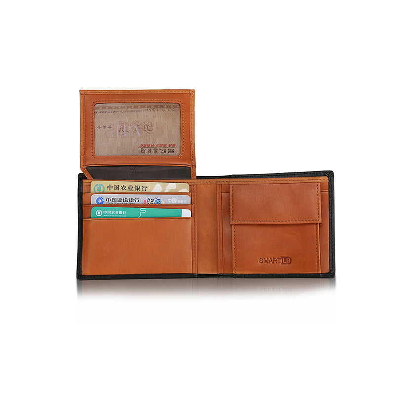 Short leather men's wallet