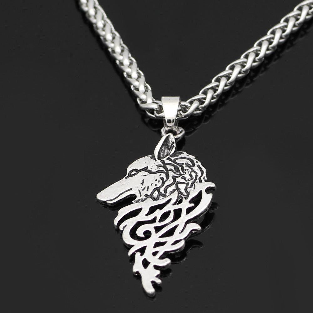 Viking Viking Celtic Wolf Head Necklace Pendant