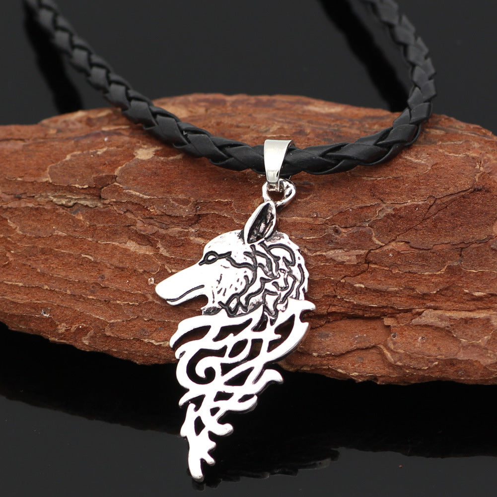 Viking Viking Celtic Wolf Head Necklace Pendant