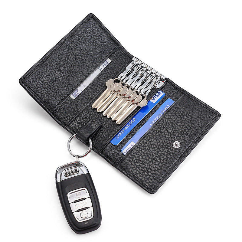 Cowhide Household Key Case Leather Key Case Multi-color Multi-function Coin Purse Zipper Bag