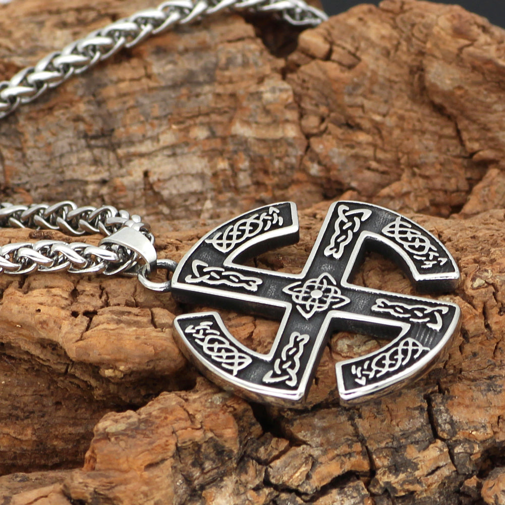 Stainless Steel Viking Jewelry Rune Slav Logo Pendant Domineering Men'S Necklace
